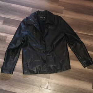 NY&CO 100% BLACK LEATHER JACKET SZ SMALL